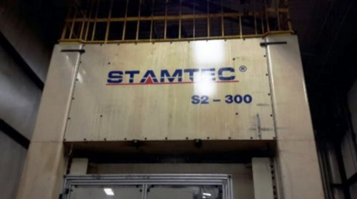 330 Ton, Stamtec #S2-300, straight side double crank press, 10.1" stroke, 30.1" Shut Height, 98.43" x55.12" - Image 1