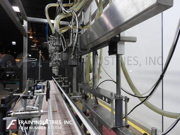 E-Pak, 6 head, inline, Stainless Steel, positive displacement filler, with 19' x 7-1/2" delran container - Image 2