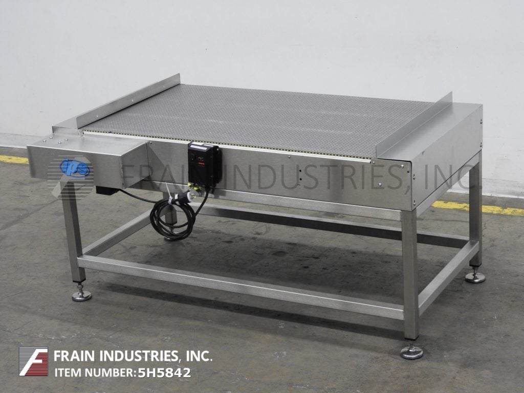 36" W x 60" L IPS, offline Stainless Steel accumulation table, 36"W x 60"L intralox style belt - Image 1