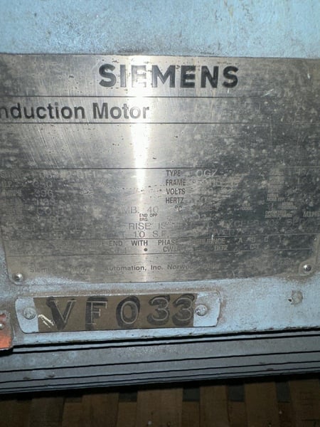 350 HP 1200 RPM Siemens, Frame 5011S, TEFC, Ball, rebuilt, 460 Volts - Image 2