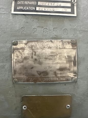 700 HP 880 RPM General Electric, Frame 6347SU, ball, rebuilt, 4000 Volts - Image 2