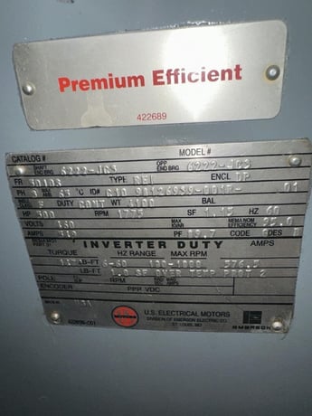 500 HP 1775 RPM U.S. Motors, Frame 5010S, weather protected enclosure type 2, new, 460 Volts - Image 2