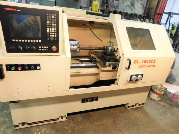 Jet #CL-16402X, teach lathe, 16" swing, 40" centers, 3-1/8" bore, #5MT, Steady Rest, 4-jaw self-centering - Image 1