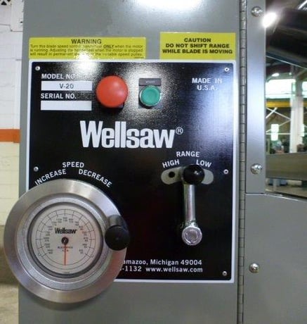 20" x 16" Wellsaw #V20F, 45-3000 FPM, 26" x26" table, 3 HP, 3/4" x 14' 9" blade, #28641 - Image 6