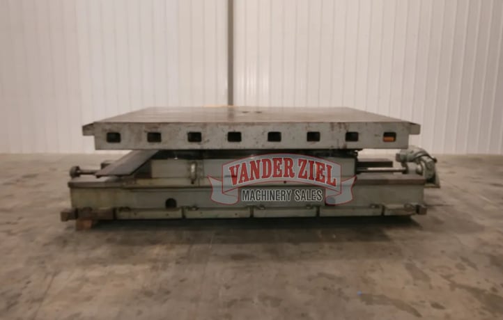 72" x 96" Giddings & Lewis air lift rotary table, 52" L/R movement, 6 T-slots, #12973 - Image 1