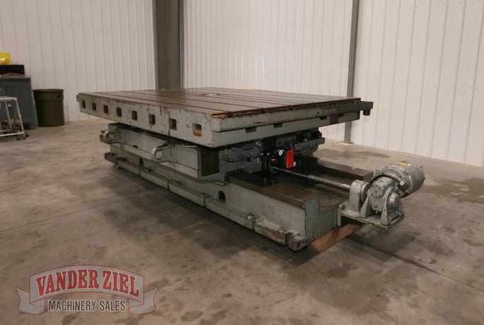 72" x 96" Giddings & Lewis air lift rotary table, 52" L/R movement, 6 T-slots, #12973 - Image 2