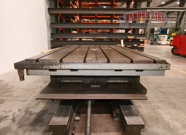 72" x 96" Giddings & Lewis air lift rotary table, 52" L/R movement, 6 T-slots, #12973 - Image 7