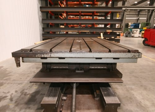 72" x 96" Giddings & Lewis air lift rotary table, 52" L/R movement, 6 T-slots, #12973 - Image 8