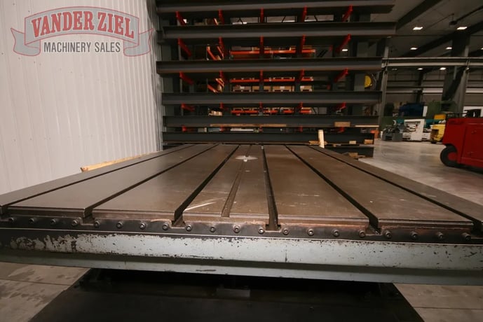 72" x 96" Giddings & Lewis air lift rotary table, 52" L/R movement, 6 T-slots, #12973 - Image 10