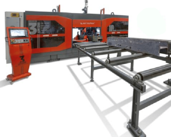 Akyapak #3ADM-1200, CNC Drill Line, 50" x 20", 3-spdl, 15" touch screen Mitsubishi C70 Control, Infeed & - Image 1