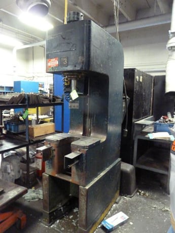 5 Ton, Denison C-frame hydraulic press, 19" throat, 20" daylight, 10 HP, 1770 RPM, s/n 8950,1952 - Image 2
