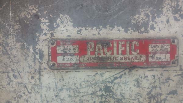 3/8" x 16' Pacific #300G16, 48" FOPBG, retractable Back Gauge, one shot lube, 18" throat, 1986 - Image 3