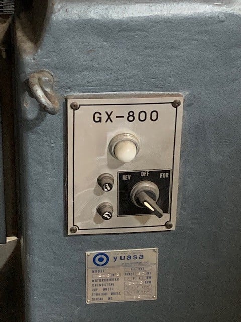 Yuasa #GX-800, radius grinder, 6" cutter diameter, 8" long., 6" vert., 4" cross, tilting wheelhead, 1981 - Image 4
