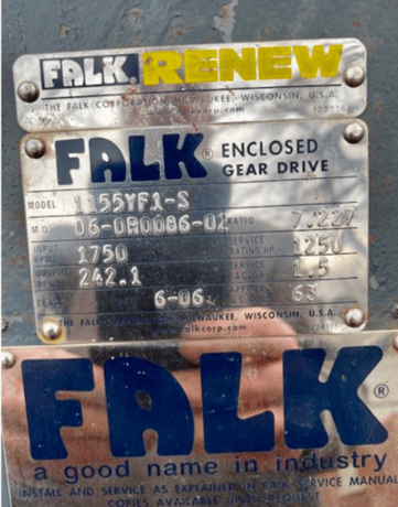 2000 HP @ 1750 RPM, Falk #1155YF1, parallel reducer, 7.22:1 ratio, unused - Image 4