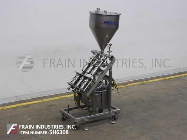Orics #VFND1603, automatic, Stainless Steel, 3 head piston filler with 18" x 27" hopper with top cover, 5-30 - Image 1