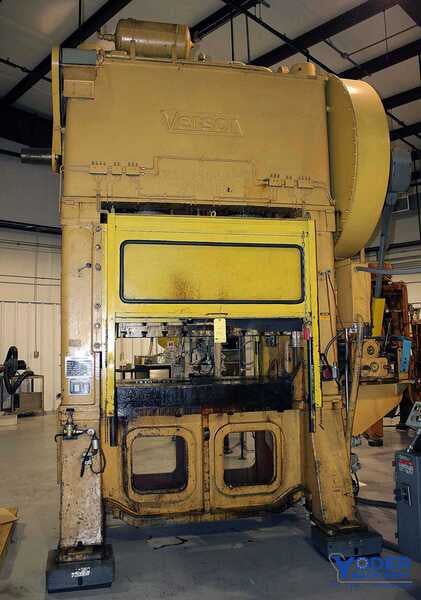 250 Ton, Verson #HS2-250-54-30T, straight side double crank press, 4" stroke, 18" Shut Height, air clutch & - Image 6