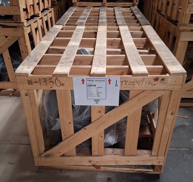 75 HP 900 RPM Teco, Frame 444T, TEFC, crush duty, new surp, 230/460 Volts (9 available) CDP0758 - Image 1
