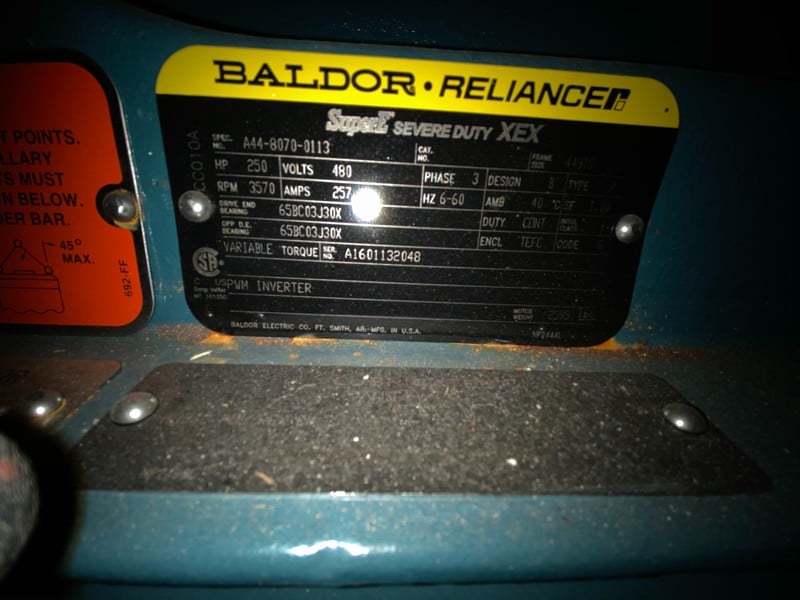 250 HP 3600 RPM Baldor, Frame 449TS, TEFC, 3 phase, new, 480 Volts - Image 5