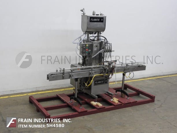 Filamatic #DAB-32-4, heavy duty, (4) head, inline, Stainless Steel piston filler, Allen Bradley PLC with - Image 1