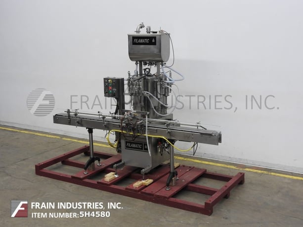 Filamatic #DAB-32-4, heavy duty, (4) head, inline, Stainless Steel piston filler, Allen Bradley PLC with - Image 5