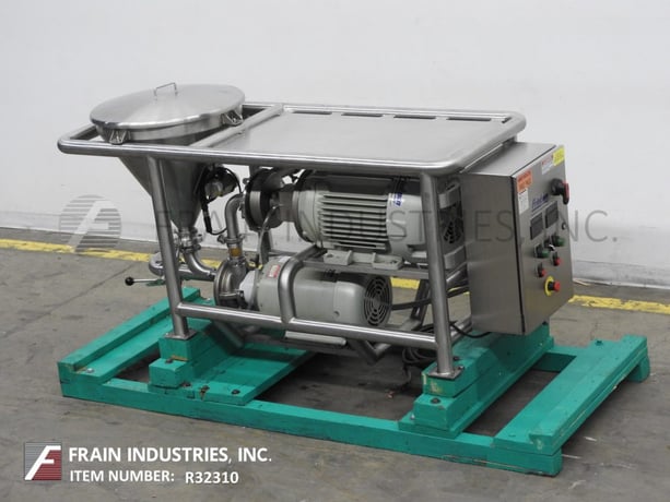Fristam #20-53, 316 Stainless Steel, in-line, integrated mixing system, 15 HP, conical dry product hopper - Image 5