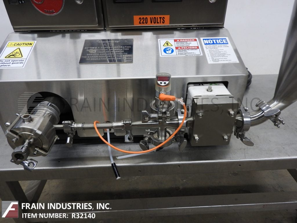 Oakes #2MBT1A, continous, jacketed, high shear rotor and stator, lab size R & D pin mill mixer, 10-120 lb. of - Image 2