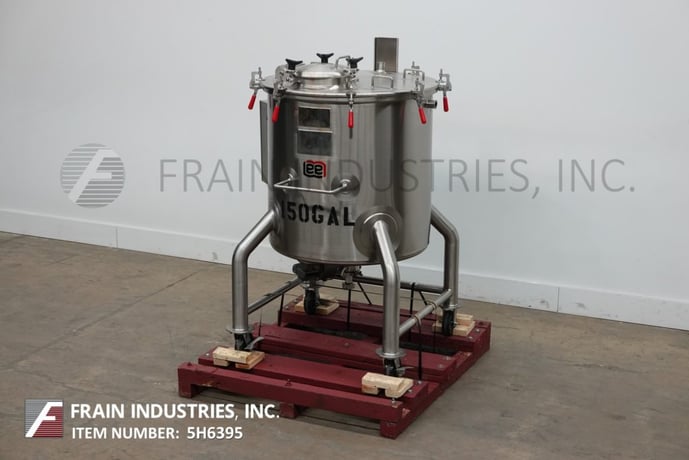 Lee #150DBT, 316 Stainless Steel tank, 36" dia x 40" deep with a 36" straight wall, clamp down cover, bottom - Image 5