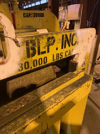 30000 lb. BLP #CS-30-60-36-30, coil lifting " C" hook with stand, 60" width, S/N BLP0210-C, 1997 - Image 4