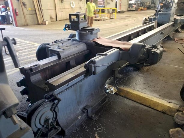 56" x 342" Bertram, engine lathe, dual carriages, 250 RPM, 28" 4-Jaw chuck, 3" spindle hole - Image 6