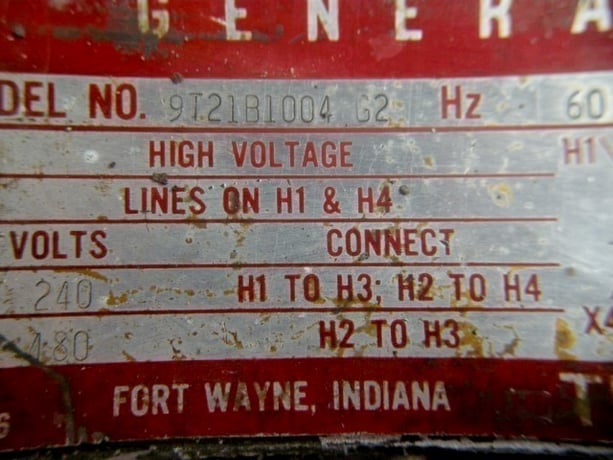 5 KVA 240/480 Primary, 120/240 Secondary, General Electric #9T21B1004-G2, single phase transformer - Image 2