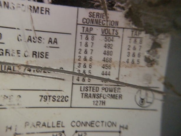 25 KVA 240x480 Primary, 120/240 Secondary, Square D #13151-12212-018, single phase transformer - Image 3