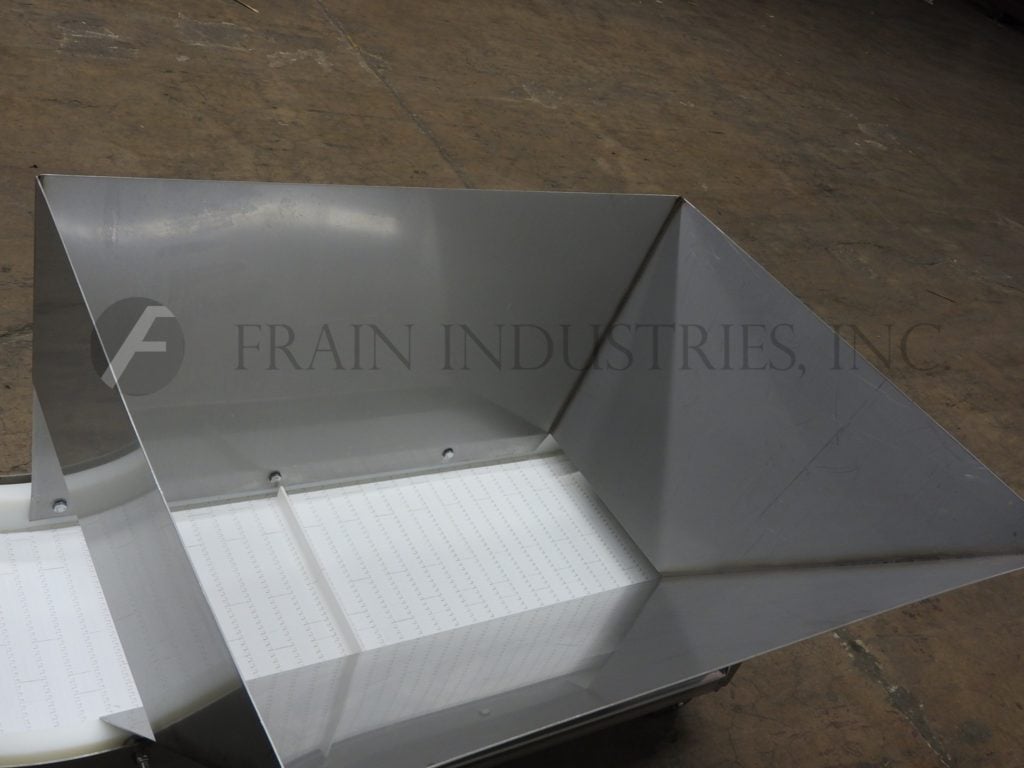 12-1/4" wide x 3.1' long, Inclined cleated conveyor, Stainless Steel, with 36" x 30" x 17" hopper, Flex Link - Image 2