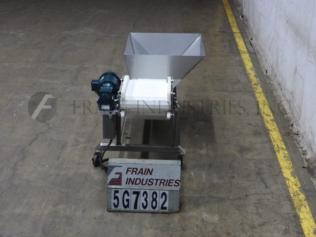 12-1/4" wide x 3.1' long, Inclined cleated conveyor, Stainless Steel, with 36" x 30" x 17" hopper, Flex Link - Image 5
