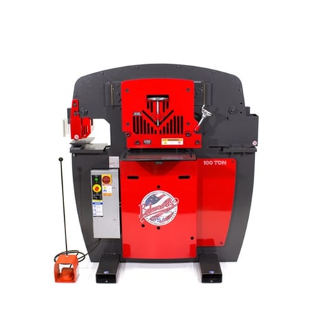 6" x 6" x .5" Edwards 100 ton, angle shear, 1-1/16" dia. in 1" A36 punch capacity, Plus 14 round punch & die - Image 1