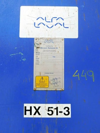 20300 sq.ft., Alfa-Laval, AQ14-LFG, plate & frame heat exchanger, 150 psi, alloy 304 Stainless Steel plates - Image 8