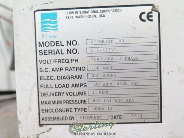 Flow #Mach-4-4020B, HyperJet 100 87000 psi Hyper-Pressure intensifier, 2011, #A6085 - Image 2
