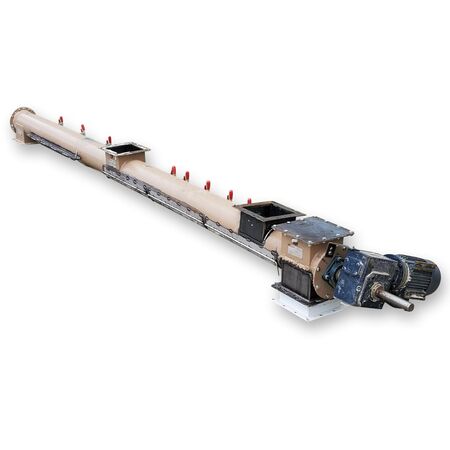 7" diameter x 11.9' long, Tubular drop-bottom screw conveyor, #17580 - Image 1