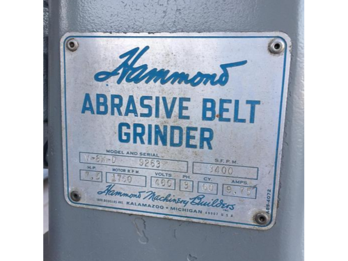 8" Hammond #V-8W-D, Belt Grinder - Image 3