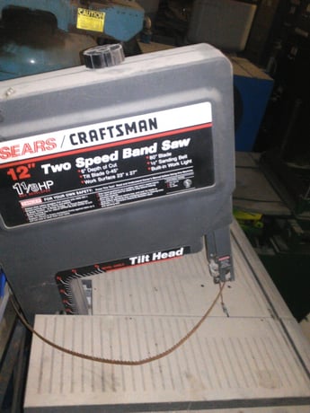 12" Craftsman, vertical bandsaw, tilting head 45&deg; with stock stand - Image 2