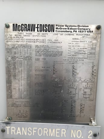 20/22.4/26.6/29.8/33.3/37.3 MVA 138000 Primary, 12470Y/7200 Secondary, McGraw-Edison, LTC - Image 5