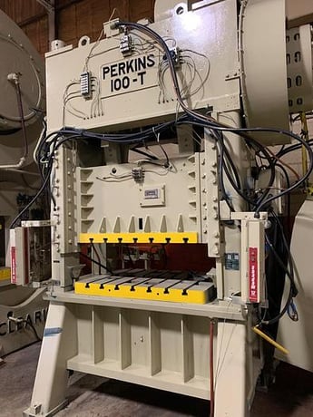 100 Ton, Perkins #S-100-48-34, straight side double crank press, 6" stroke, 14" Shut Height, 4" slide - Image 2