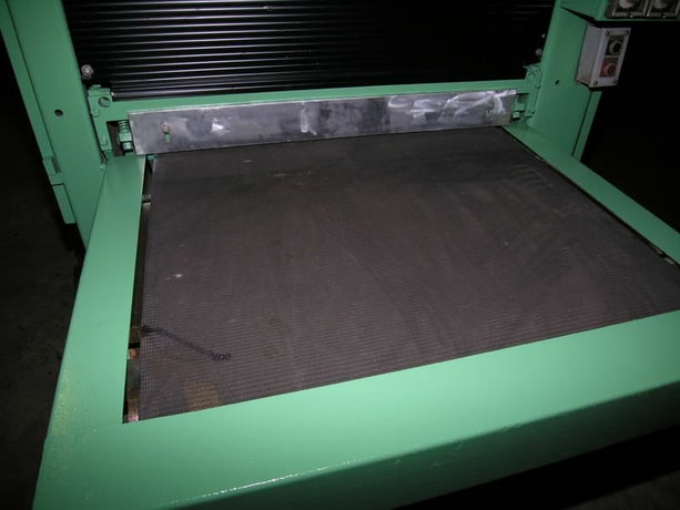 36" x 75" Timesavers #336M-2, dual head, 20-60 FPM, holddown shoes, 1973 - Image 2