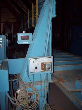 Tannewitz #6024MH, vertical band type plate saw, 24" x 44", 36" wheel diameter, 80-3600 FPM, S/N 95022, 1995 - Image 7