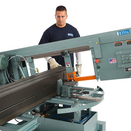 Ellis #4000, double miter band saw with vise quick adjusting screw type, new - Image 4