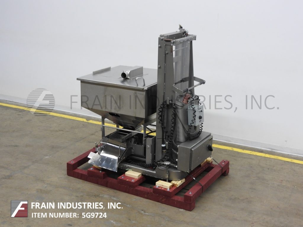Lakso #73, Stainless Steel hopper feeder and hoist, with 36" long x 36" wide x 25" deep Stainless Steel - Image 1
