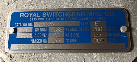 3000 Amp. ROYAL, BT 20306, 34500 V, HOOK STICK - Image 2