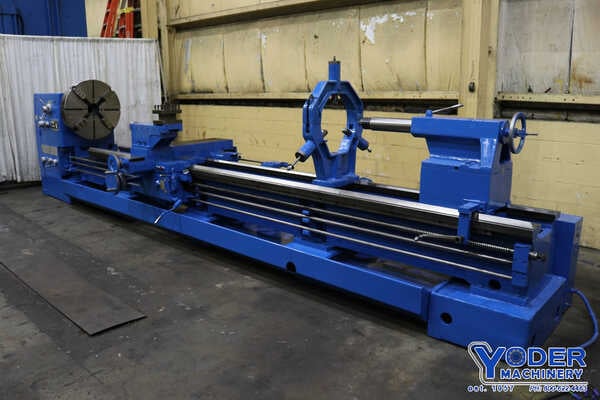 40"/50" x 192" Micm engine lathe, 22" swing over cross slide, 4-jaw 32" chuck, 3" spindle hole, taper - Image 1