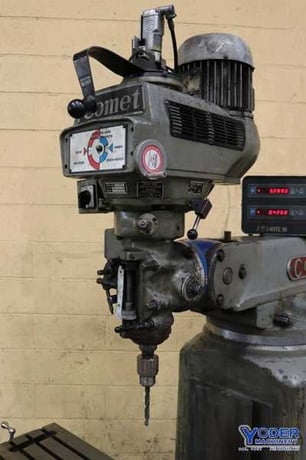 Comet #3KV, vertical mill, 10" x50" table, 3 HP, digital read out, power draw bar, 60-4250 RPM, #71446 - Image 3