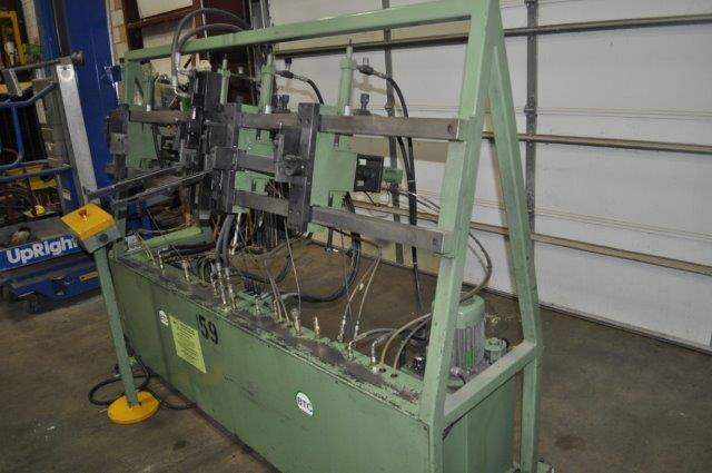 BTC, multi-head wire bender, 4 adj heads, 7' head travel, center clamp station, indexing - Image 9