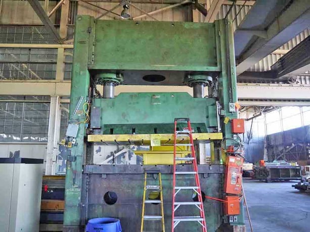 600 Ton, Pacific #600-D10-54, hydraulic press, 18" stroke, 123" x54" bed, #10742 - Image 5